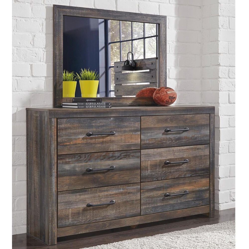 Ashley Drystan Youth Dresser and Mirror in Rustic Brown, , large