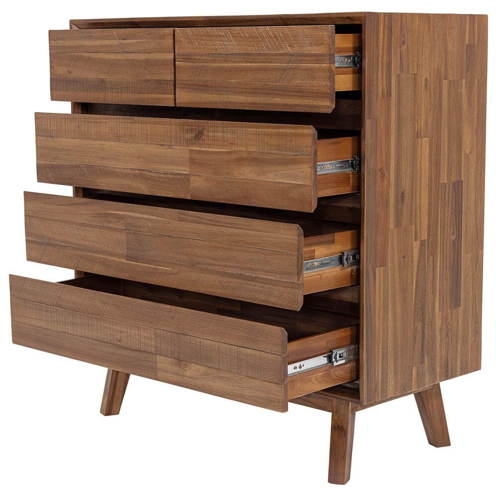 LH Imports Gia 5-Drawer Chest in Warm Pecan, , large