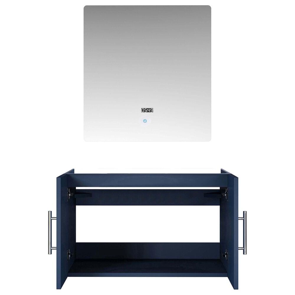 Lexora Home Geneva 30&quot; Single Bathroom Vanity Cabinet Only in Glossy White and 30&quot; LED Mirror, , large