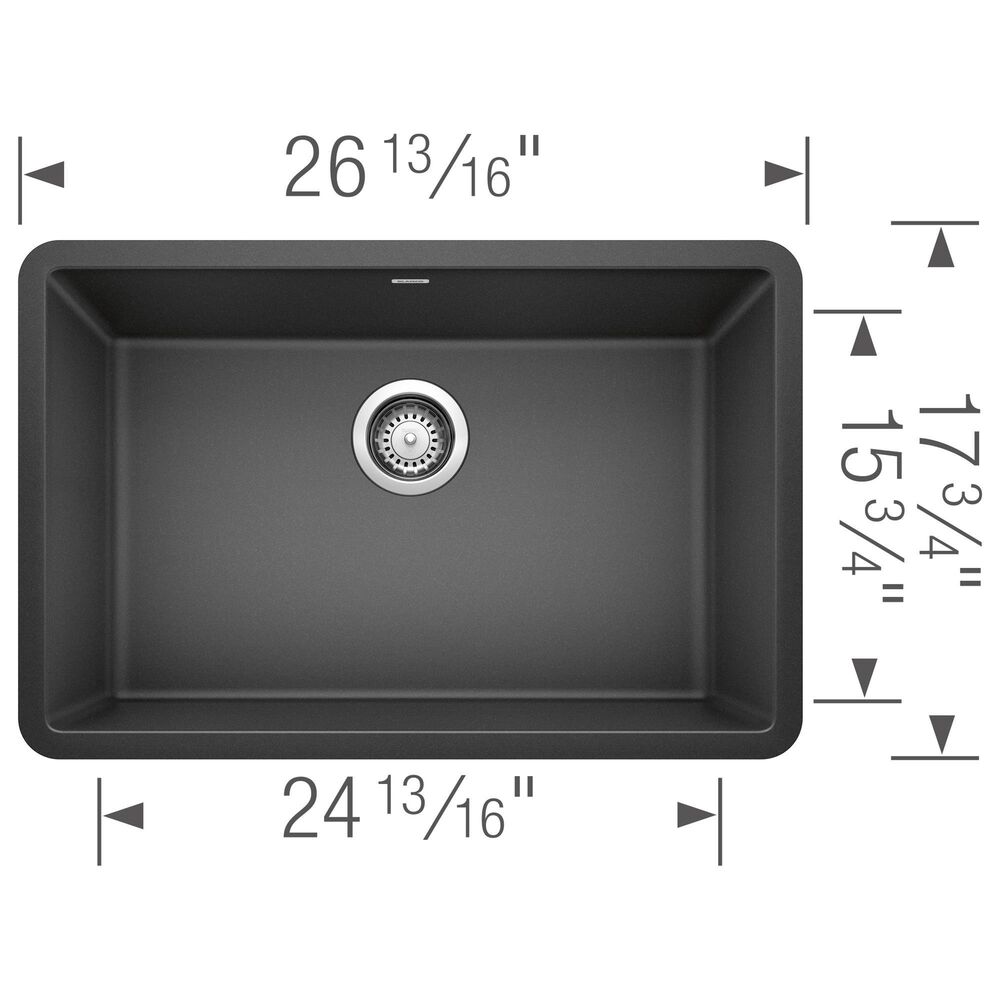 Blanco Precis 27&quot; Single Bowl Kitchen Sink in Anthracite, , large