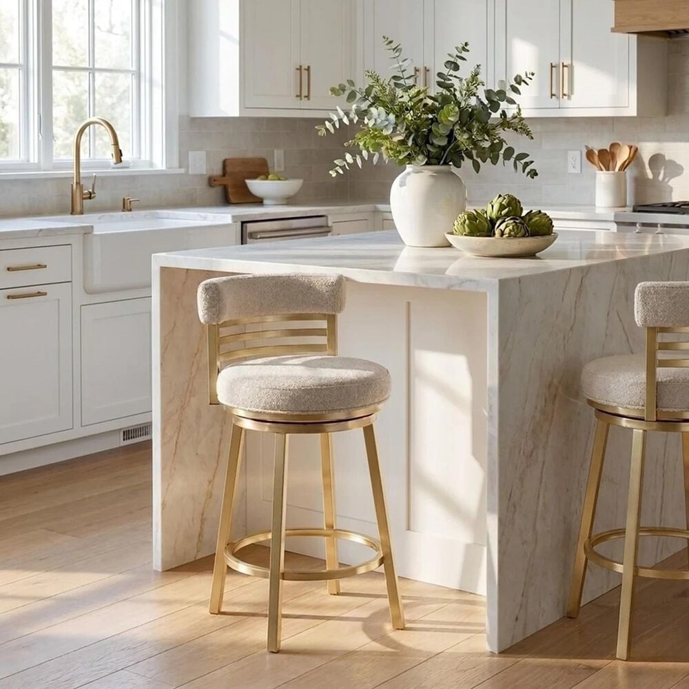 Armen Living Santorini Counter Stool in Gold, , large