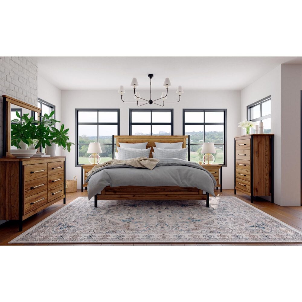 Hawthorne Furniture Norcross 4 Piece King Panel Bedroom Set in Hickory, , large