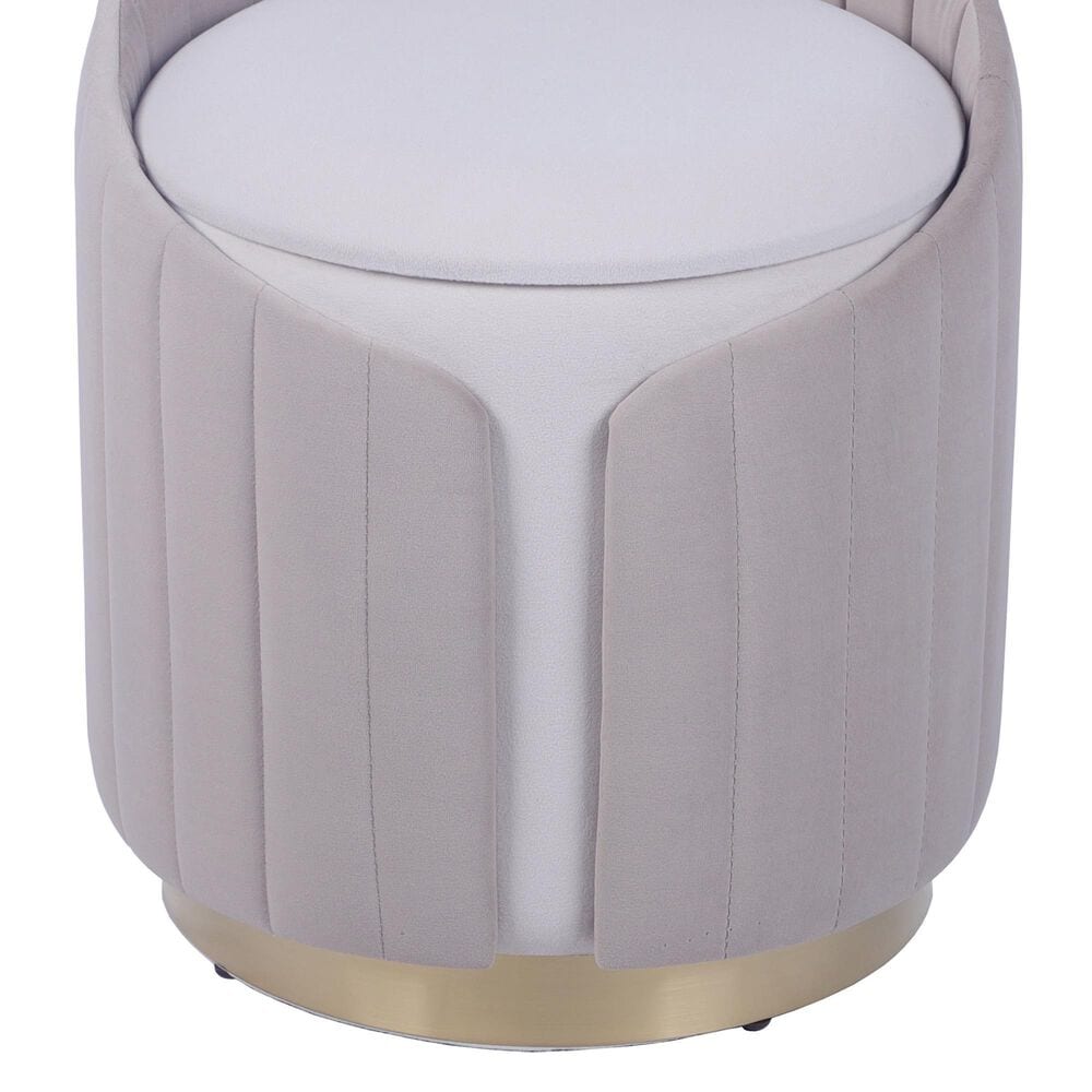 Rta Products Plush Storage Ottoman in Taupe, , large