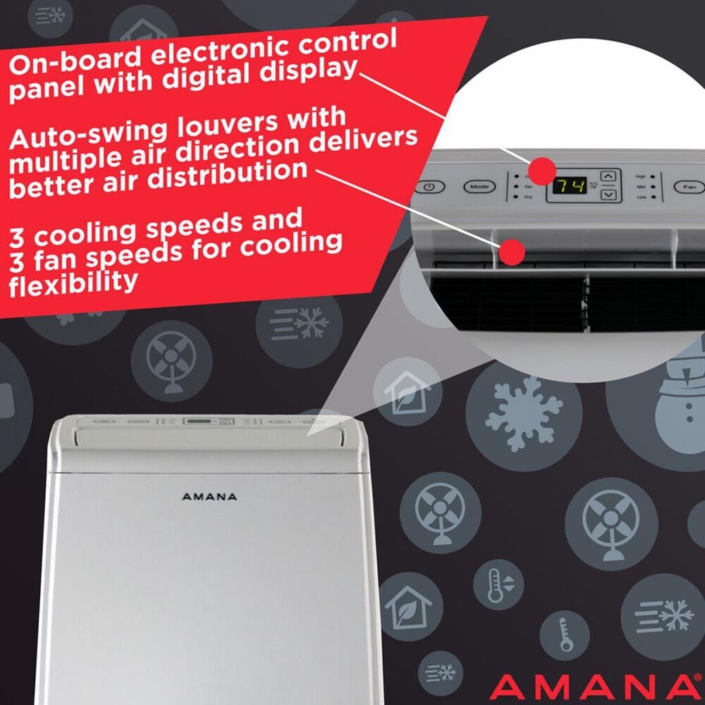 Amana 8,000 BTU Portable Air Conditioning Unit in White, , large