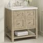 James Martin Vanities Breckenridge 30" Single Vanity in Whitewashed Oak with 3 cm Lime Delight Quartz Top, , large