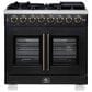 Forno Capriasca 36" Freestanding French Door Dual Fuel Range in Black, , large