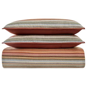 Pem America Sunset Stripe 3-Piece Full/Queen Quilt Set in Orange, , large
