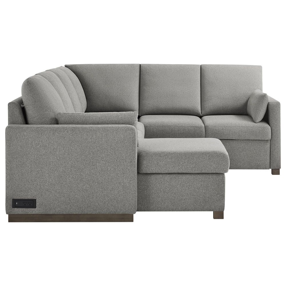 Lifestyle Solutions Edgewood Stationary Convertible Sleeper Sectional in Light Gray, , large