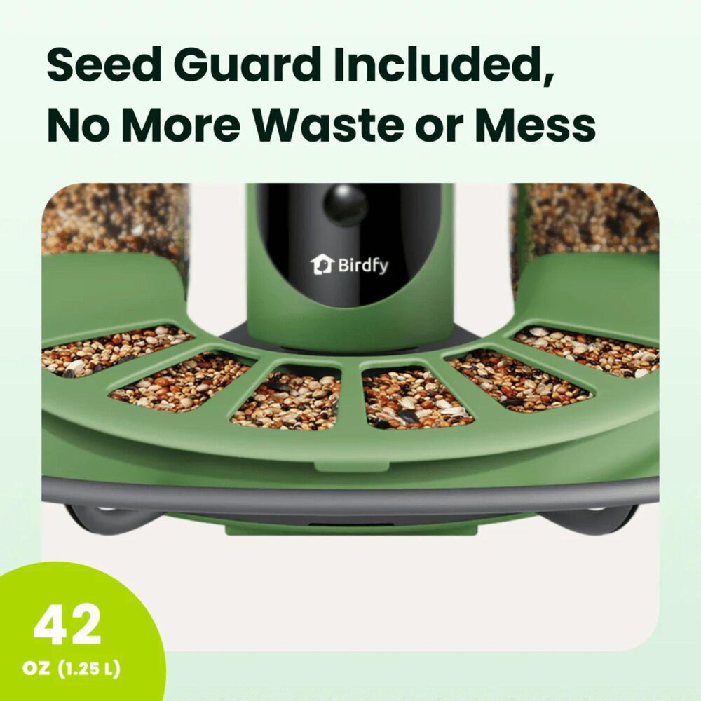 Birdfy Bird Feeder 2 with Smart Camera and Solar Panel in Green, , large