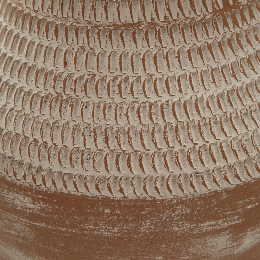 Ashley Reclove 10.5&quot; Vase in Distressed White and Brown, , large