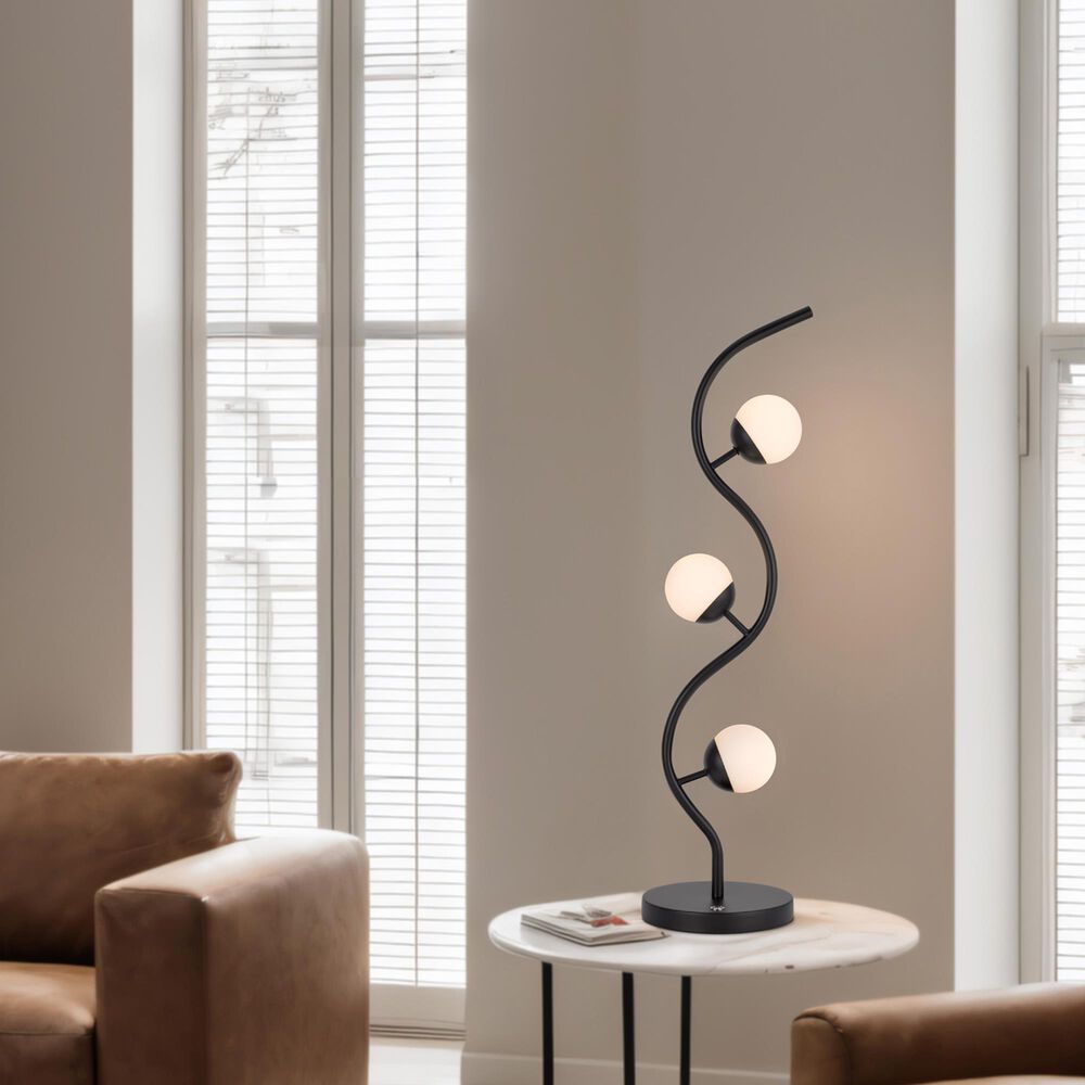 Cal Lighting Evanston 3-Light Metal Table Lamp in Black, , large