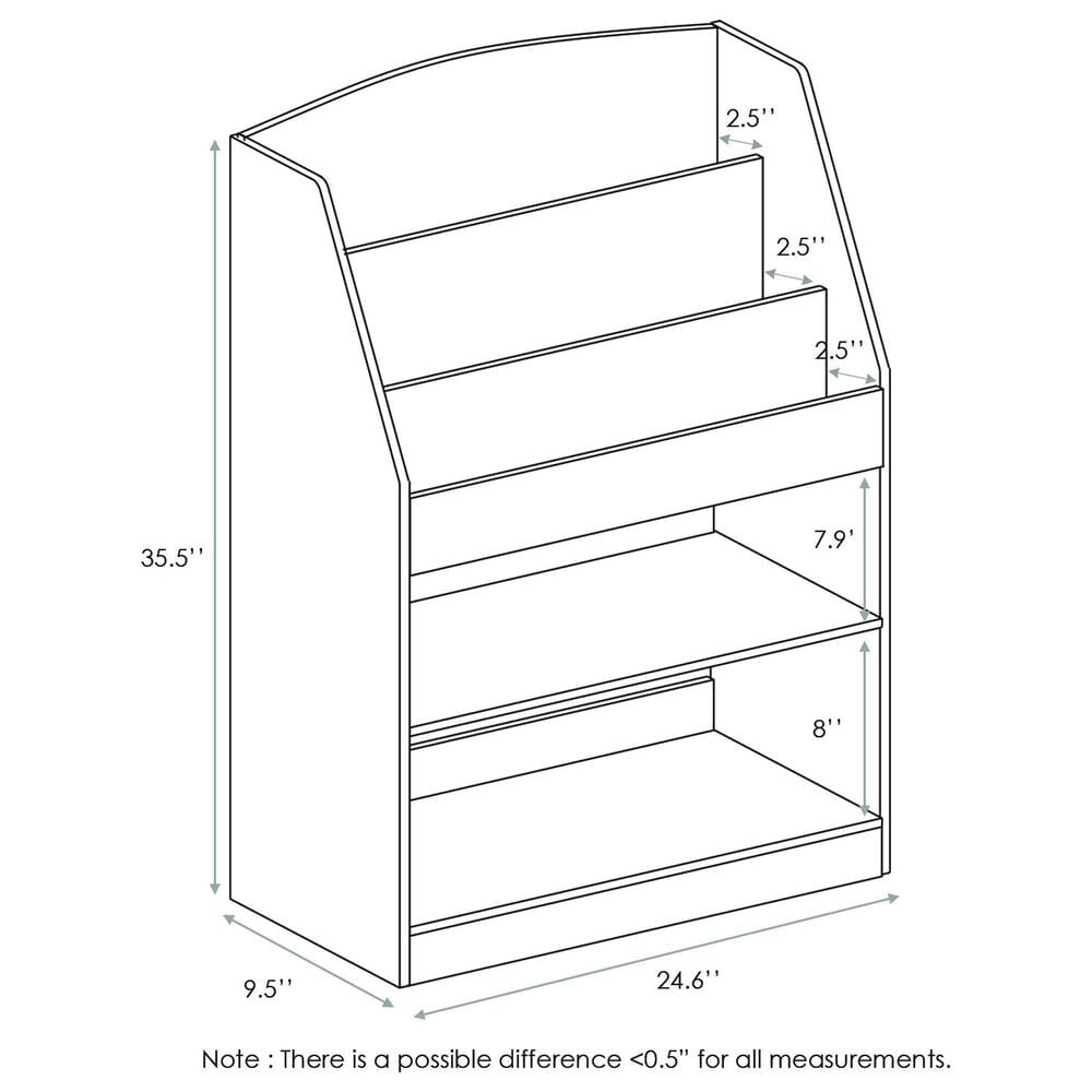 HOMLUX 5-Tier Magazine Bookshelf in Pink, , large