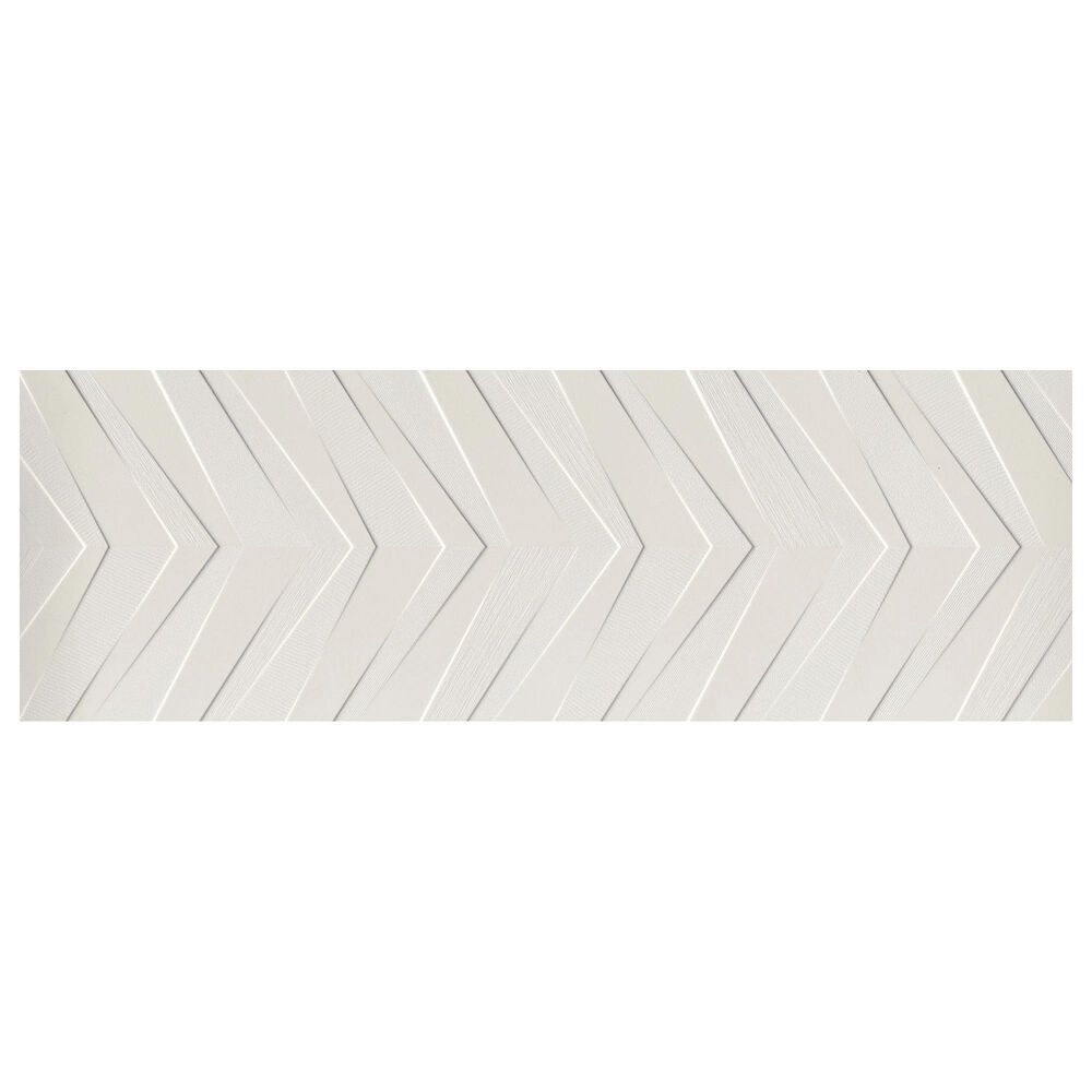 Emser Synergy White Chevron 16" x 47" Ceramic Tile, , large
