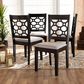 Baxton Studio Peter Side Chair with Grey Cushion in Dark Brown (Set of 4), , large
