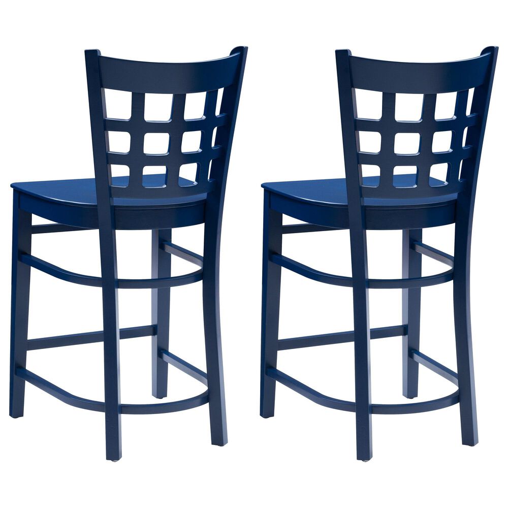 Linon Home Decor Lola Counter Stool in Navy Blue (Set of 2), , large