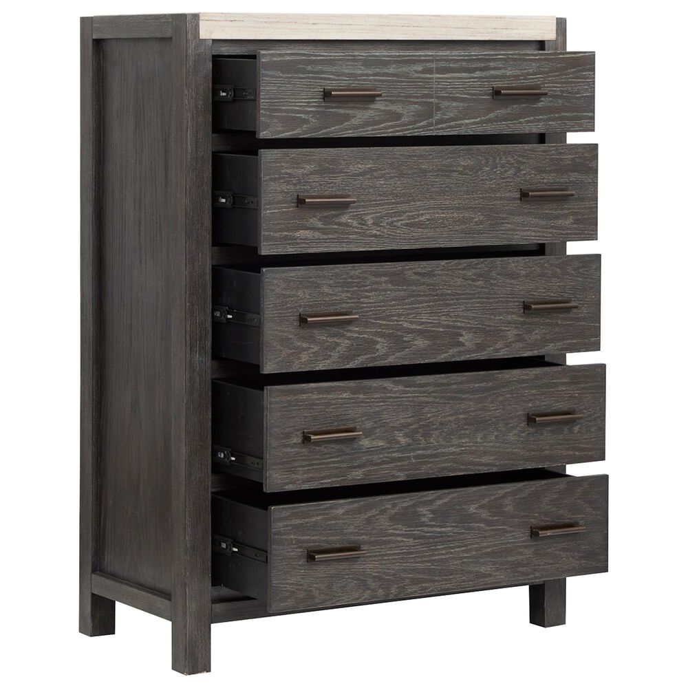 Nicolette Home Plum Creek 5-Piece Queen Upholstered Storage Bedroom Set in Ravenwood Black, , large