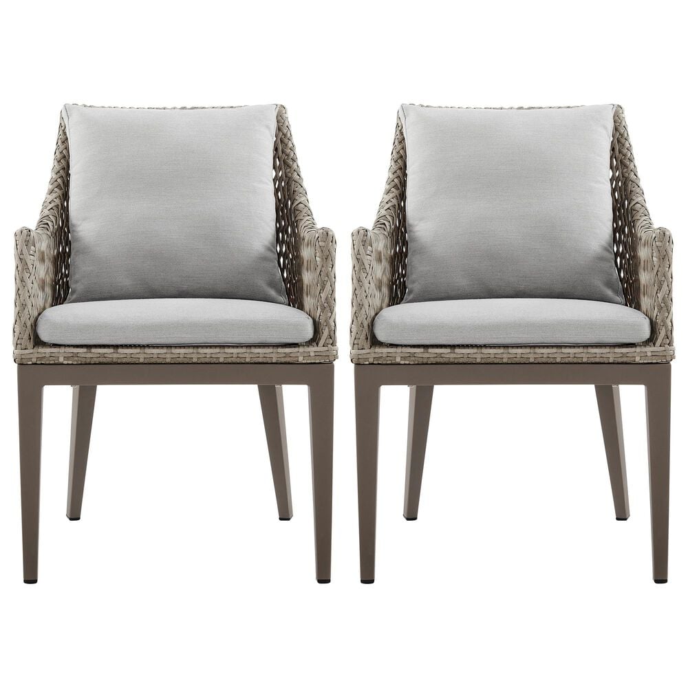 Blue River Silvana Outdoor Dining Chair with Beige Cushion in Gray (Set of 2), , large