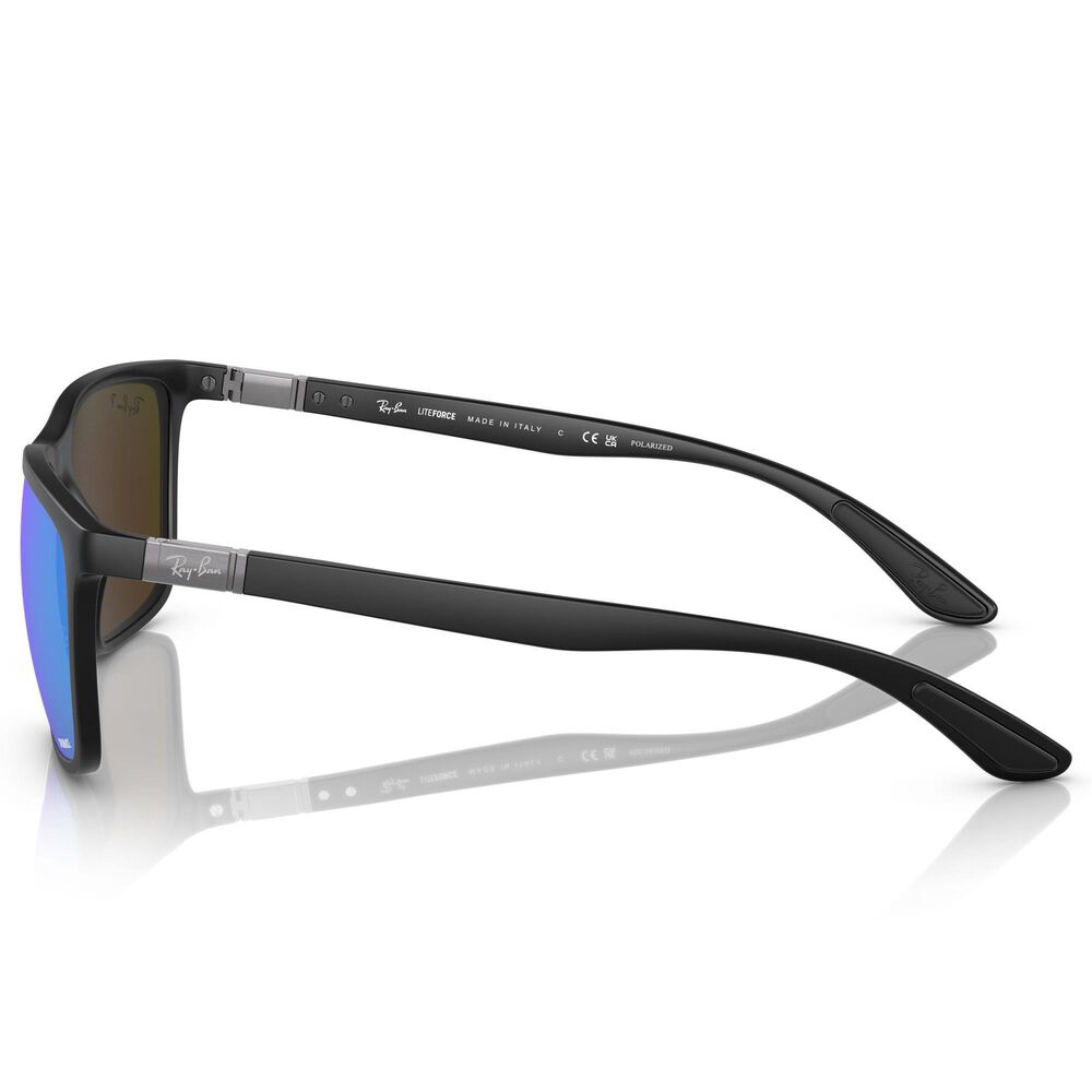 Ray-Ban Sunglasses with Green and Blue Lenses in Matte Black, , large