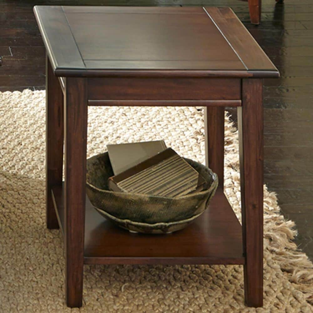 A-America Westlake End Table with Shelf in Cherry Brown, , large