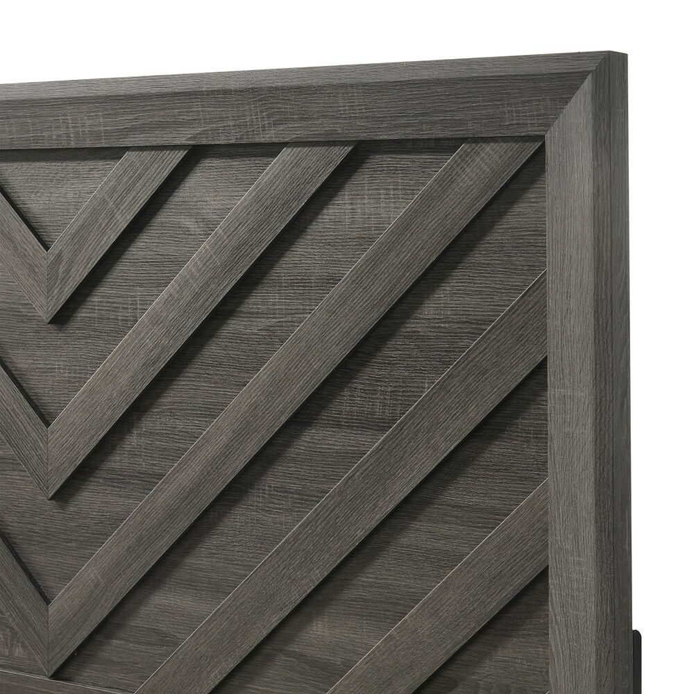 Crown Mark Valor Twin Bed with Nightstand in Gray, , large