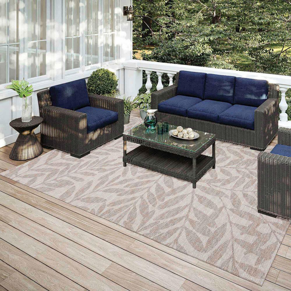 Dalyn Rug Company Sedona Floral 8&#39; x 10&#39; Putty Indoor/Outdoor Area Performance Rug, , large
