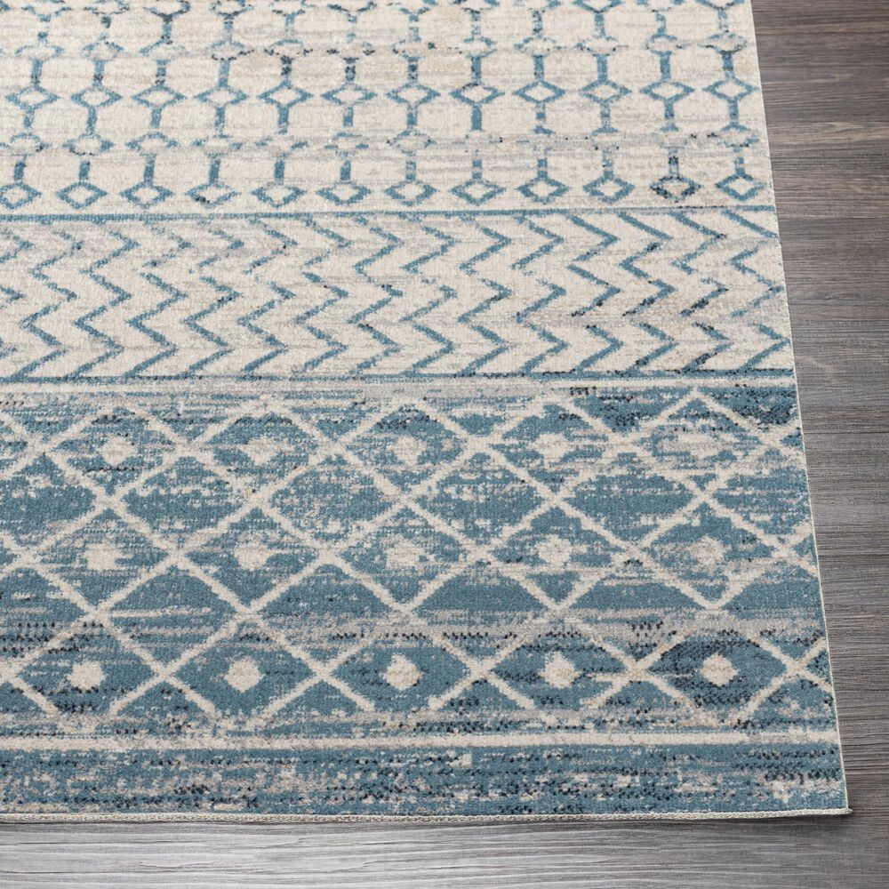 Surya Lavadora LVR-2334 2&#39;7&quot; x 7&#39;3&quot; Ink Blue, Black, Gray and Light Beige Runner, , large