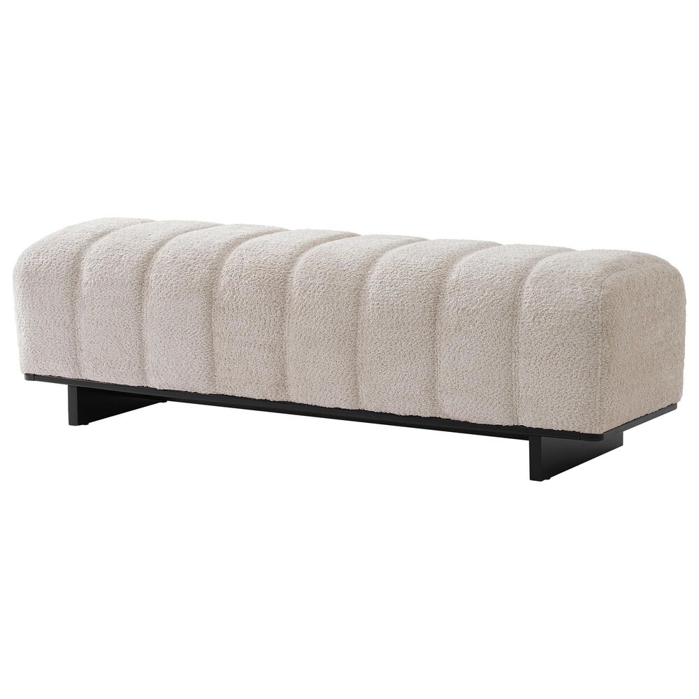 Hearth and Haven 64" Upholstered Dining Bench with Tufted Design in Beige, , large