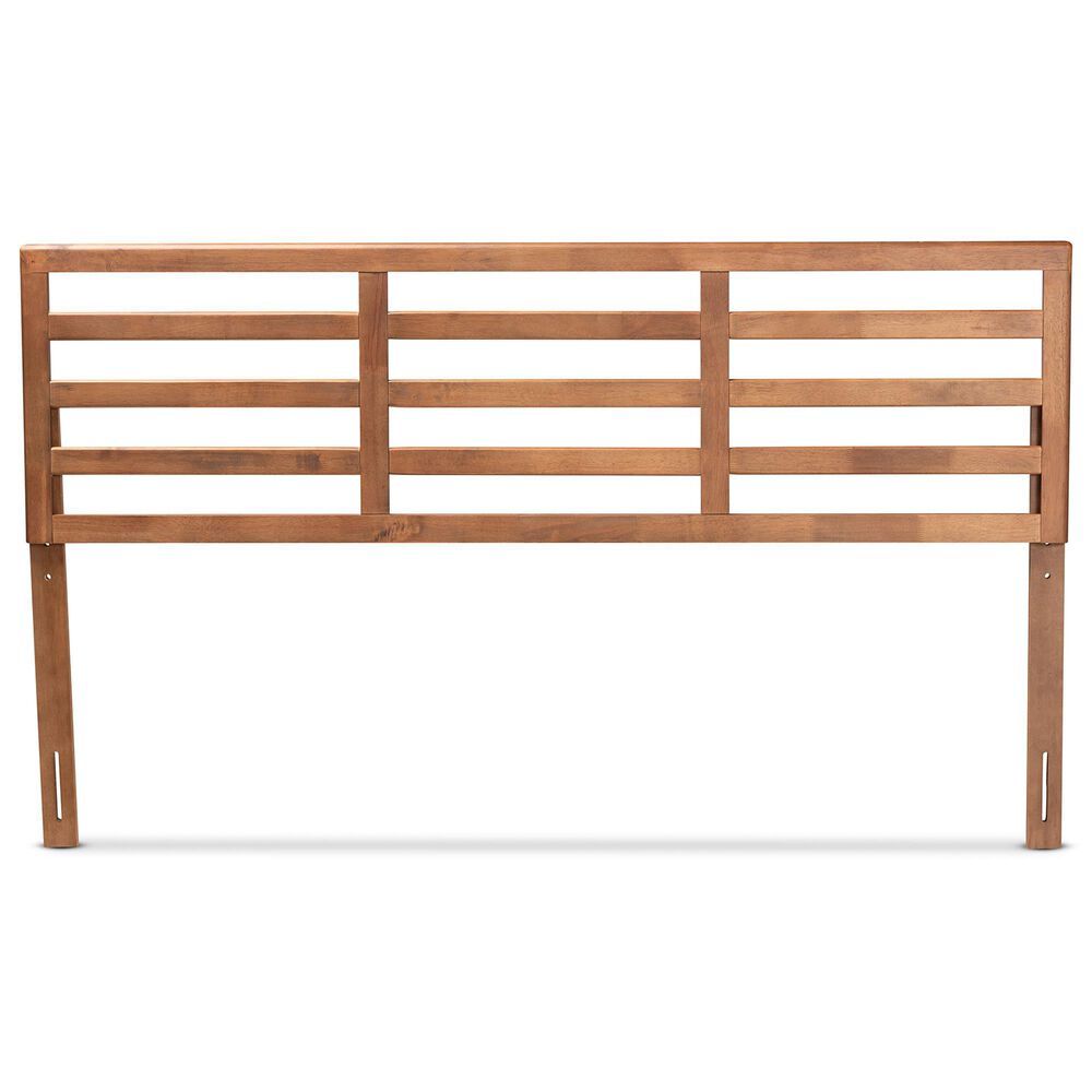 Baxton Studio Akemi King Slat Headboard in Ash Walnut, , large