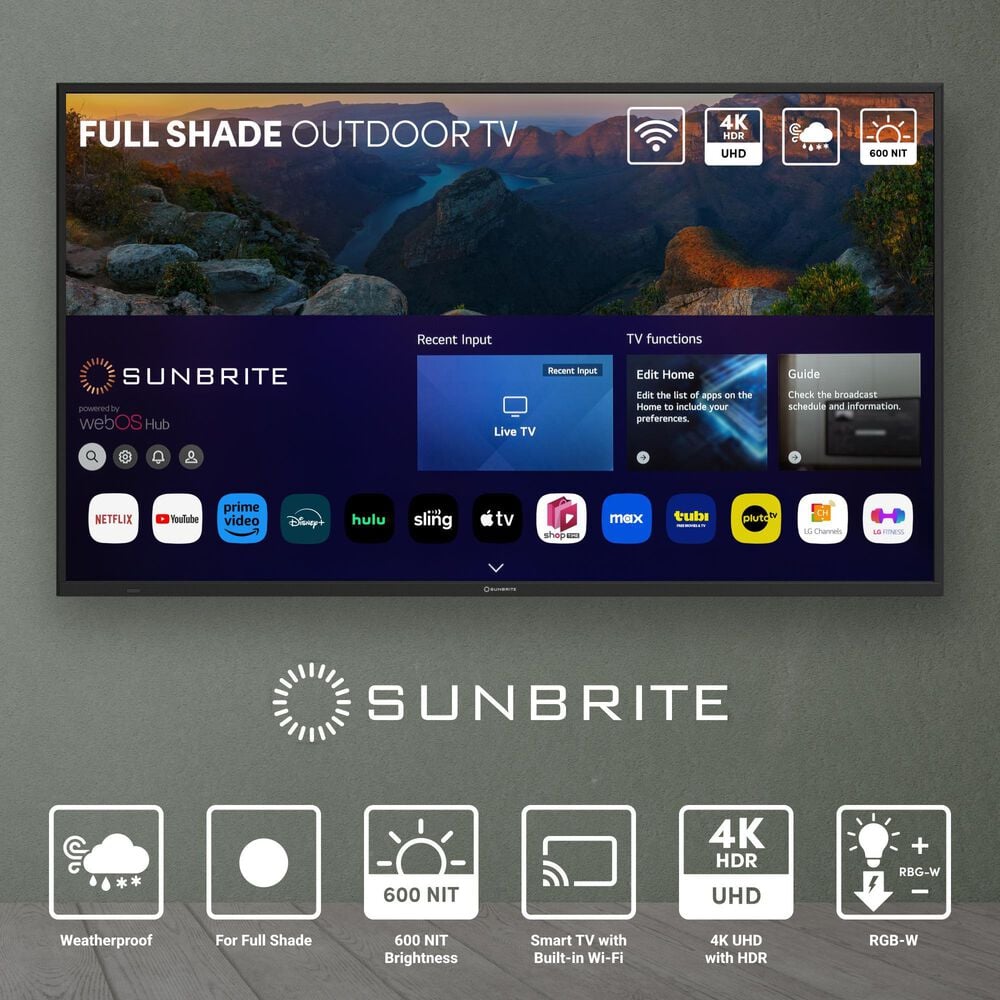 Sunbrite 49" Veranda 4 Series - Smart Outdoor TV - Full Shade - 4K UHD HDR, , large