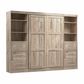 Bestar Pur 130" Full Murphy Storage Bed in Rustic Brown, , large