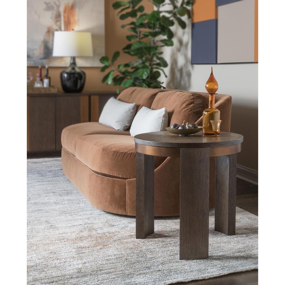 Artistica Home Andare End Table in Dry Brown and Antiqued Brass, , large
