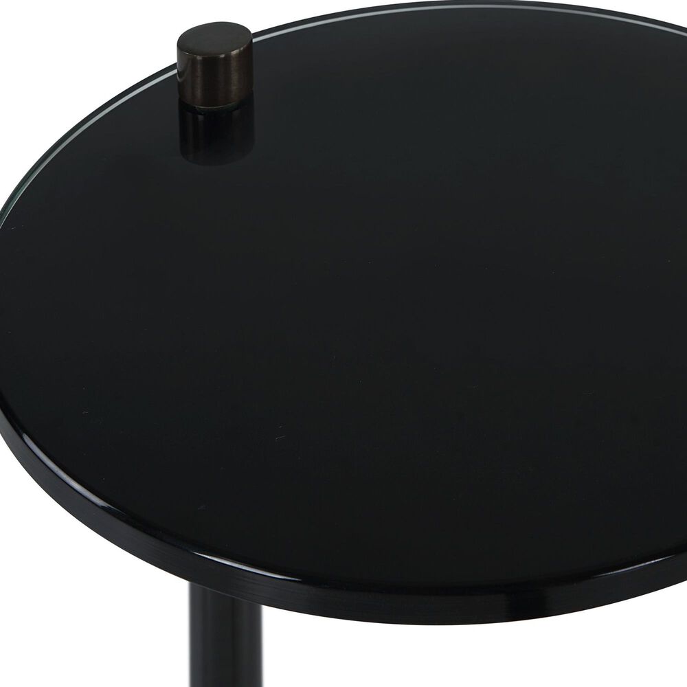 Uttermost Steward Drink Table in Solid Black and Brushed Brass, , large