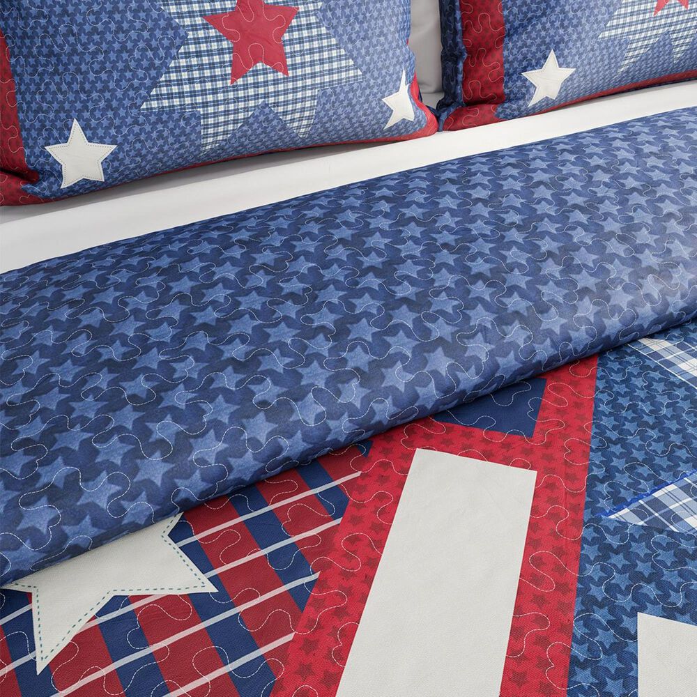 Timberlake Lavish Home 3-Piece Full/Queen Homestead Quilt Set in Red, White, Blue, , large