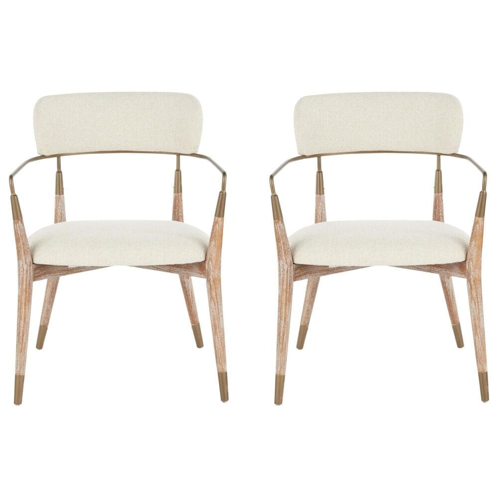 Lumisource Savannah Arm Chair with Cream Cushion in Copper and Whitewashed &#40;Set of 2&#41;, , large
