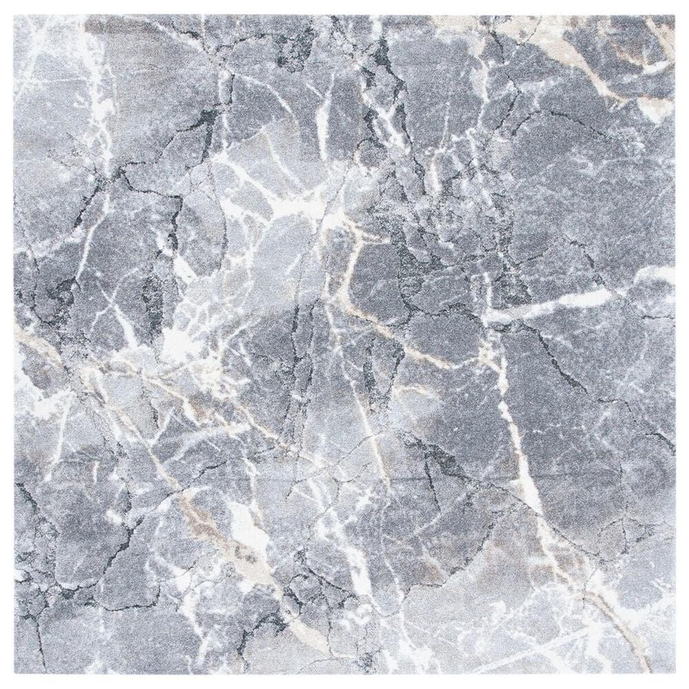 Safavieh Cyrus Shag CYR114G 6"7" Square Grey and Beige Area Rug, , large