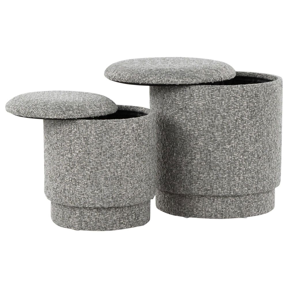 Lumisource Marla 2-Piece Upholstered Ottoman Set in Light Green, , large