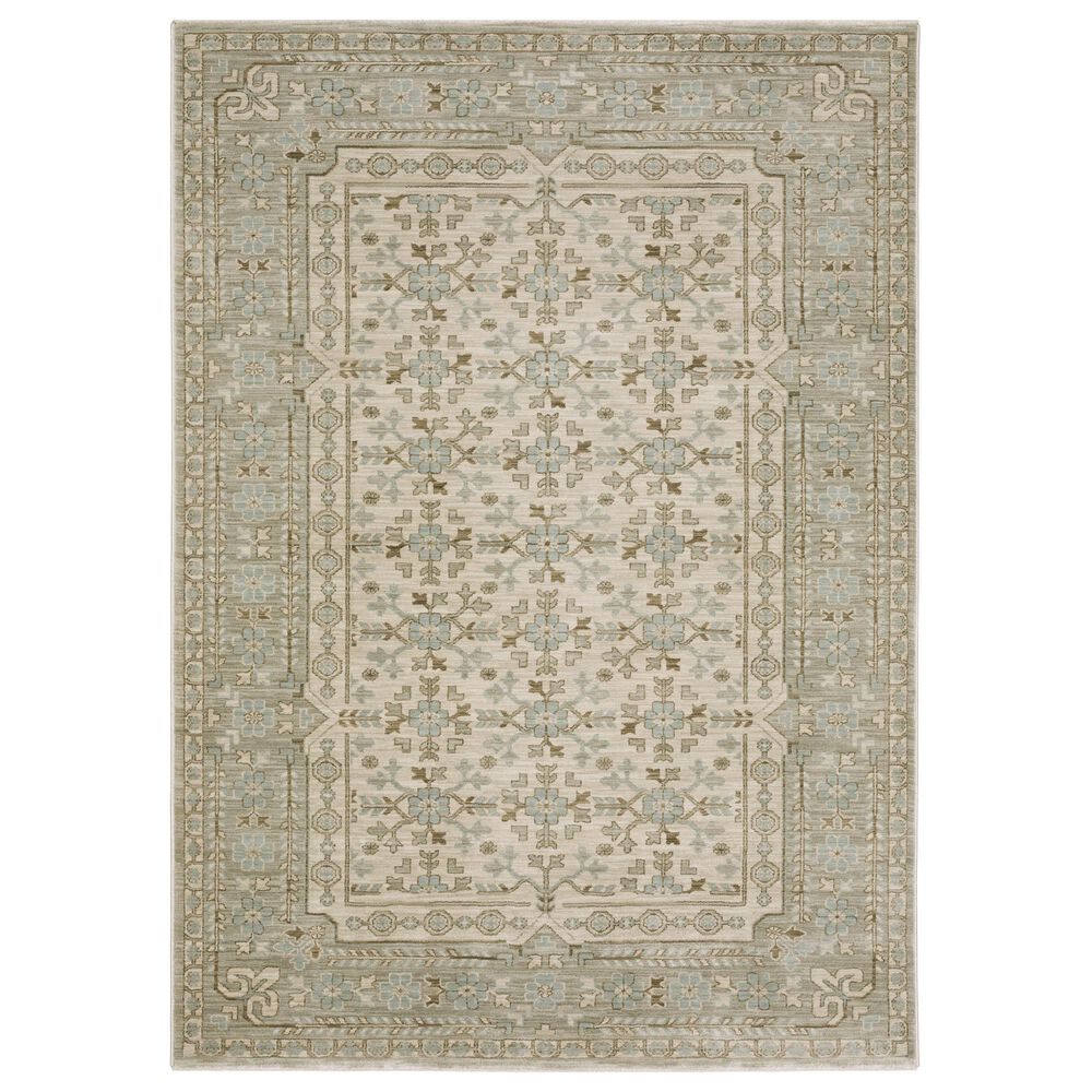 Oriental Weavers Maeve MAE04 Beige and Blue 9"10" x 12"10" Area Rug, , large