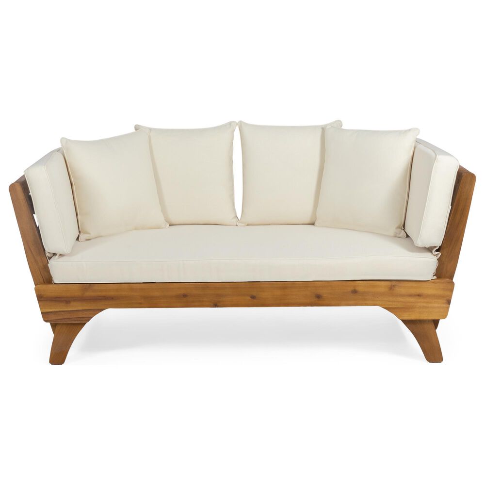 Hearth and Haven Serene Outdoor Full Expandable Sofa Daybed in Beige, , large