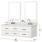 Lexora Home Castor 60" Double Bathroom Vanity in Black with 2 cm White Cultured Marble Top and Rectangular Sinks, , large