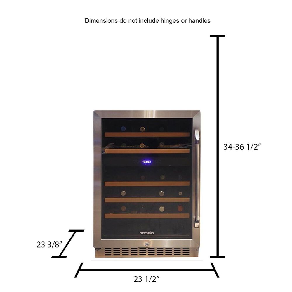 Dacor 24" Heritage Left Hinge Dual Zone Wine Cellar in Stainless Steel