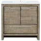 Lexora Home Lafarre 36" Single Bathroom Vanity in Rustic Acacia with 2 cm White Quartz Top and Rectangular Sink, , large