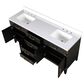 Lexora Home Laurel 72" Double Bathroom Vanity in Black Oak with White Cultured Marble Top and Rectangular Sinks, , large
