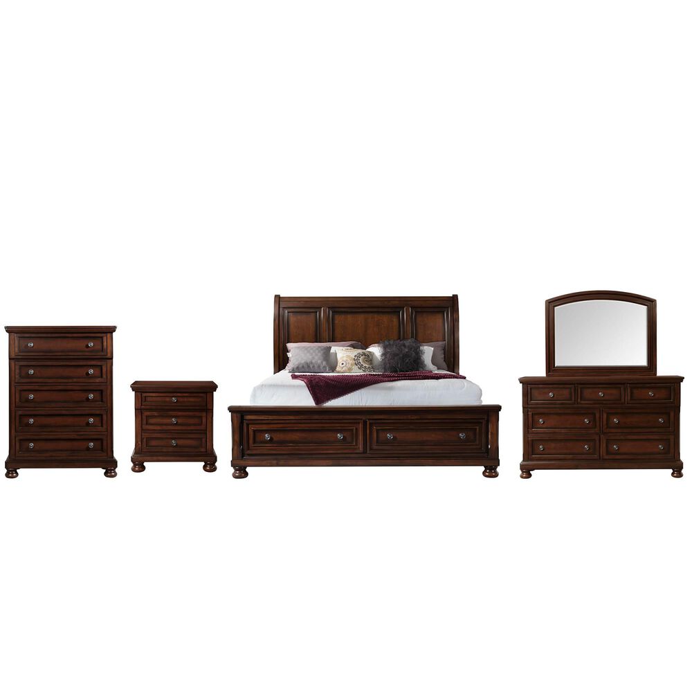 Mayberry Hill Kingston 5-Piece Queen Bedroom Set in Rich Walnut, , large