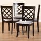 Baxton Studio Verner Side Chair with Grey Cushion in Espresso Brown (Set of 4), , large