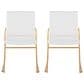 LumiSource Dutchess Side Chair with White Faux Leather Cushion in Gold (Set of 2), , large