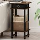 HOMLUX Turn-N-Tube Tall End Table in Amber Pine and Black, , large