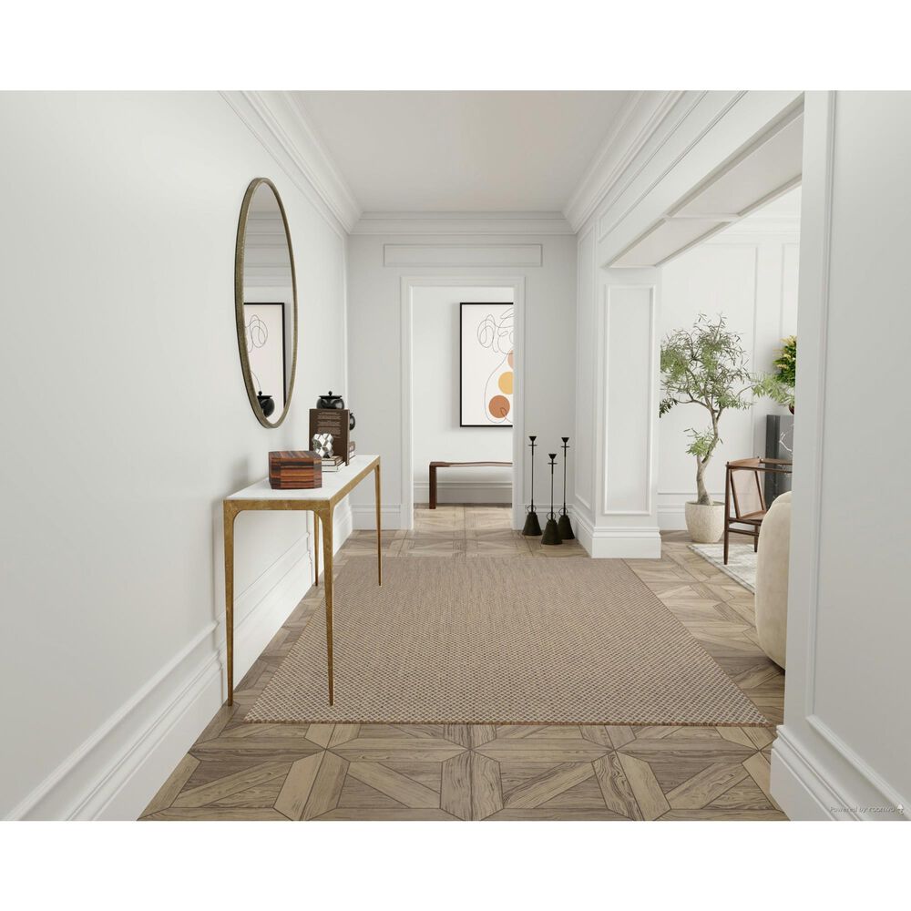 Nourison Courtyard Jute and Ivory 6&#39; x 9&#39; Indoor/Outdoor Area Rug, , large