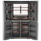 Cafe 28.3 Cu. Ft. Smart Quad Door Refrigerator with Dual Dispense AutoFill Pitcher in Platinum Glass, , large