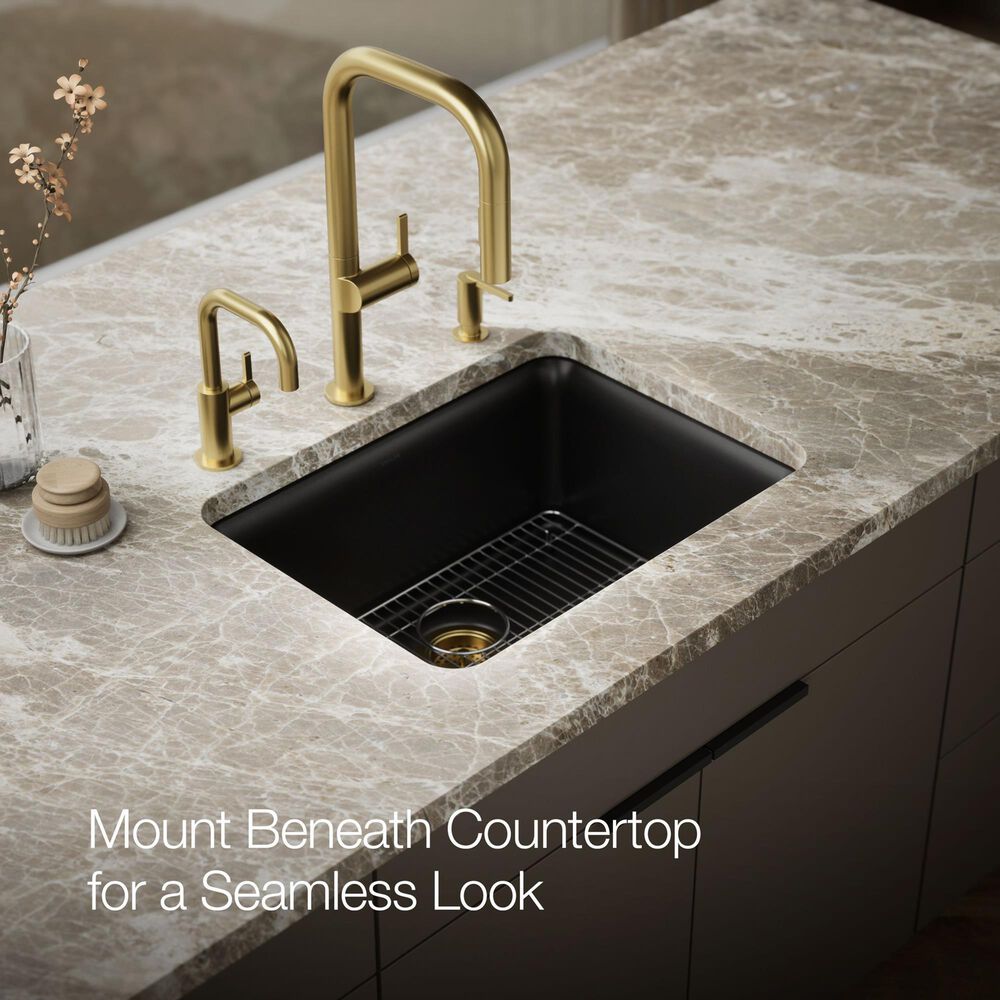 Kohler Cairn 24.5" Undermount Single-Bowl Kitchen Sink in Matte Black, , large