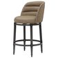 Armen Living Eunice Swivel Counter Height Stool with Mushroom Brown Upholstery in Antique Pewter, , large